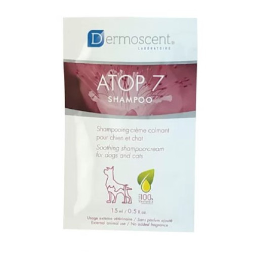 Шампунь DERMOSCENT ATOP-7 Shampoo – для собак и кошек, уход при аллергии, атопическом дерматите, саше (20х15мл)