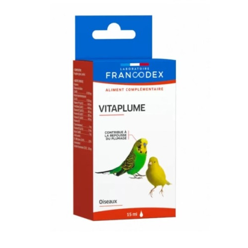 Пищевая добавка Francodex Vitaplume для содействия отрастанию перьев у птиц, 15 мл.