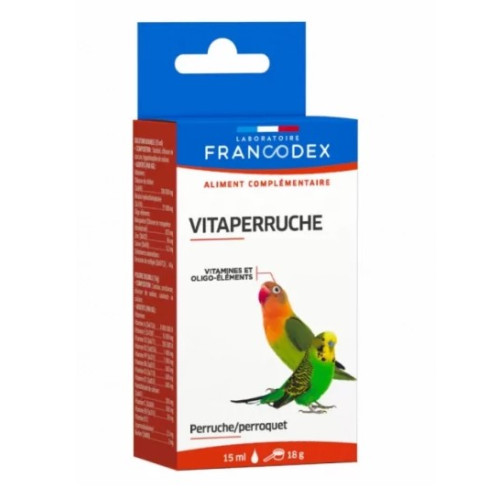 Вітаміни та мікроелементи Francodex vitaperruche для папуг, 2 пляшки (15 мл+18 г)