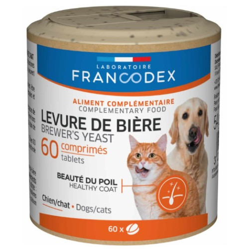 Пивні дріжджі Laboratoire Francodex Brewer Yeast для котів та собак, 60 таблеток