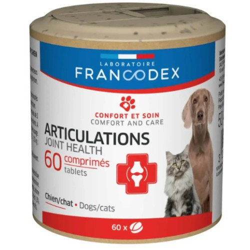 Пищевая добавка Laboratoire Francodex Joints для здоровья суставов для кошек и собак, 60 таблеток