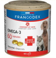 Вітаміни Омега-3 Laboratoire Francodex Omega-3 Capsules для котів і собак, 60 капсул
