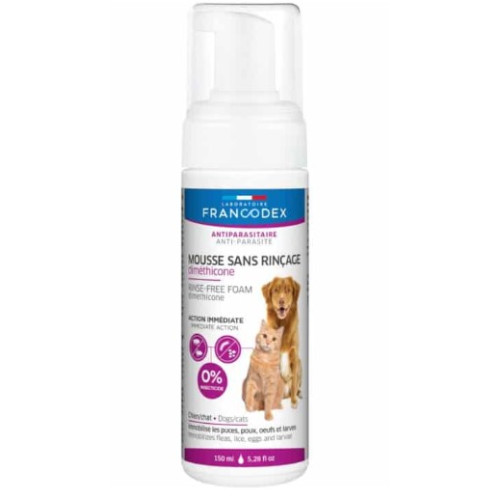 Пена от блох Laboratoire Francodex Rinse-free Dimethicone Foam для кошек и собак, 150 мл
