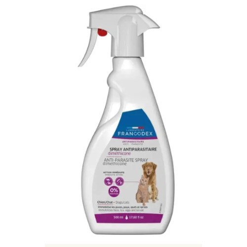 Антипаразитарный спрей с диметиконом Laboratoire Francodex Spray Dimethicone для собак и кошек, 500 мл