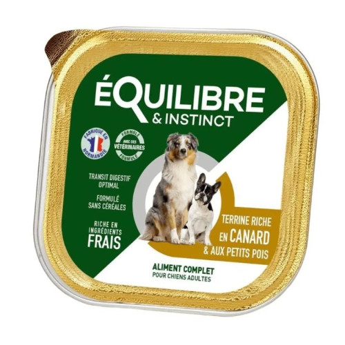Влажный корм для взрослых собак Equilibre & Instinct eQi паштет из уткою и горохом, 300 г