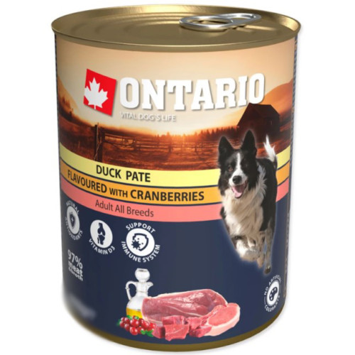 Вологий корм для собак Ontario Dog Duck Pate with Cranberries з качкою та журавлиною 400 (г)