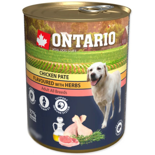 Вологий корм для собак Ontario Dog Chicken Pate with Herbs з куркою та травами 400 (г)