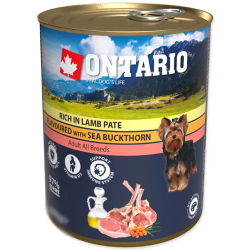 Вологий корм для собак Ontario Dog Lamb Pate with Sea Buckthorn з ягням і обліпихою 400 (г)