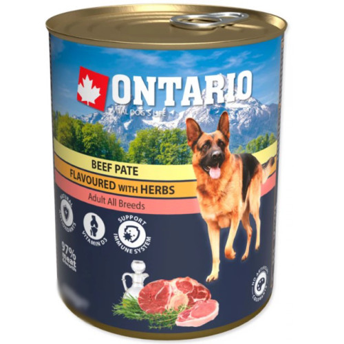 Вологий корм для собак Ontario Dog Beef Pate with Herbs з яловичиною та травами 400 (г)