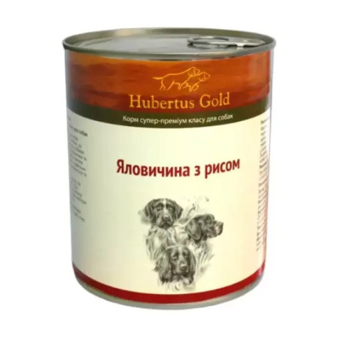Консерва для собак Hubertus Gold (Хубертус Голд) говядина с рисом 800 г