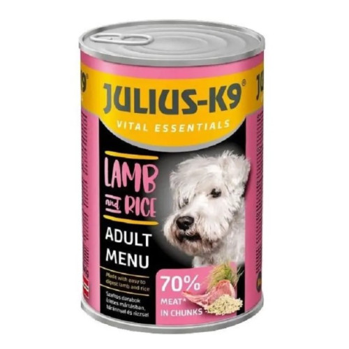 Консерва для собак JULIUS-K9 с ягненком и рисом 1240 г