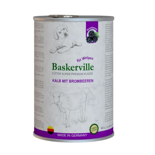 Консерва для щенков Baskerville (Баскервиль) Holistic, Телятина и ежевика 400 г