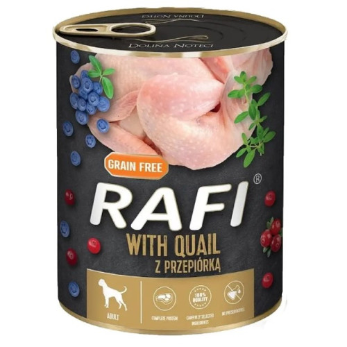 Влажный корм для собак Dolina Noteci Rafi Cans Adult with Quail с перепелкой, голубикой и клюквой 400 (г)