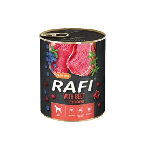 Вологий корм для собак Dolina Noteci Rafi Cans Adult with Beef з яловичиною, голубкою та журавлиною 400 (г)
