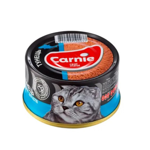 М'ясний паштет Carnie з тунцем для дорослих кішок 8 шт по 90 г