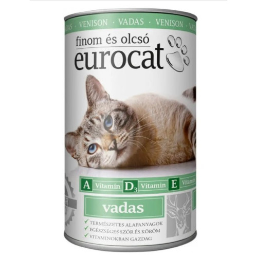 Вологий корм для дорослих кішок EuroCat з дичиною 415 г