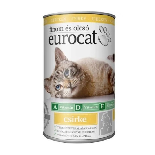 Влажный корм для взрослых кошек EuroCat с курицей 415 г
