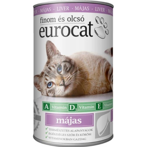 Влажный корм для взрослых кошек EuroCat с печенью 415 г