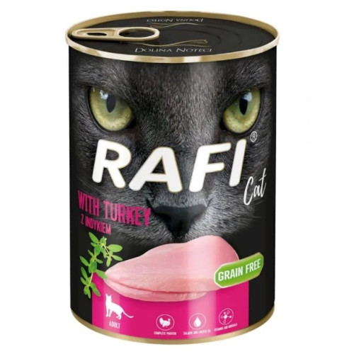Вологий корм для котів Dolina Noteci Rafi Cat Cans Adult with Turkey з індичкою 400 г