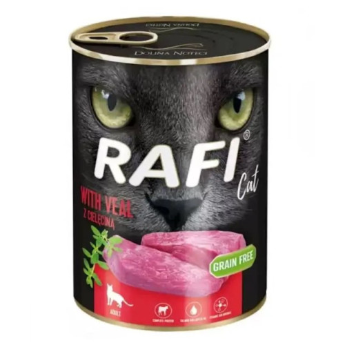 Вологий корм для котів Dolina Noteci Rafi Cat Cans Adult with Veal з телятиною 400 г