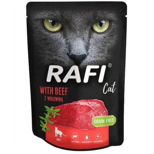 Вологий корм для котів Dolina Noteci Rafi Cat Pouch Adult with Beef з яловичиною 300 г