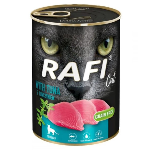 Вологий корм для стерилізованих кішок Dolina Noteci Rafi Cat Cans Sterilized with Tuna з тунцем 400 г