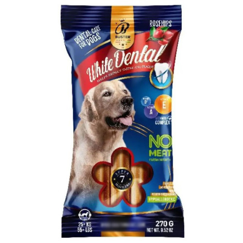 Лакомства для собак крупных пород Buster кукурузные зубные палочки с шиповником 270 г