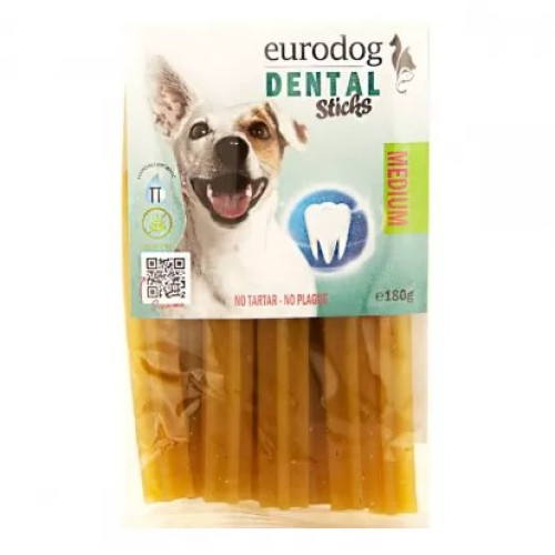 Ласощі для собак середніх порід EuroDog Dental Stick 180 г