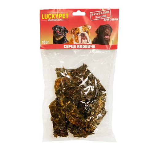 Лакомства "Luсky Pet" для собак сердце говяжье 100 г