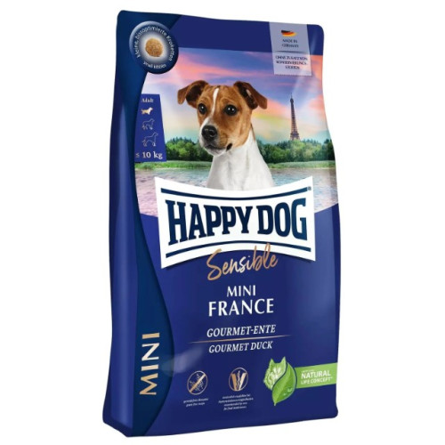 Сухой корм для собак мелких пород Happy Dog Sensible Mini France с уткой 800 (г)
