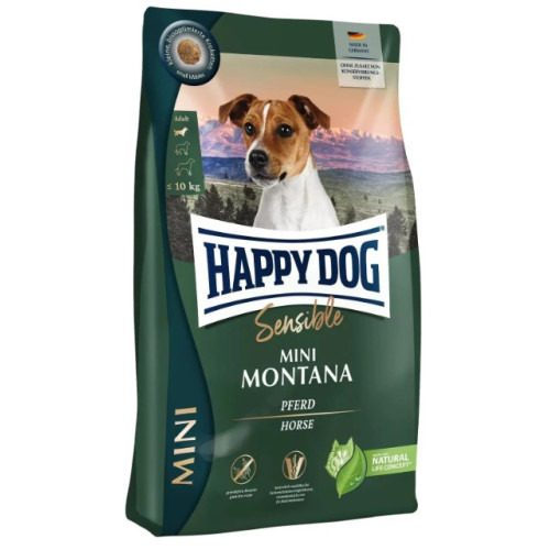 Сухой корм для собак мелких пород Happy Dog Sensible Mini Montana с кониной  4 (кг)