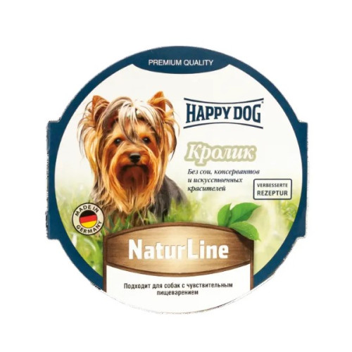 Влажный корм для собак Happy Dog Schale NaturLine Kaninchen, паштет с кроликом 85 г