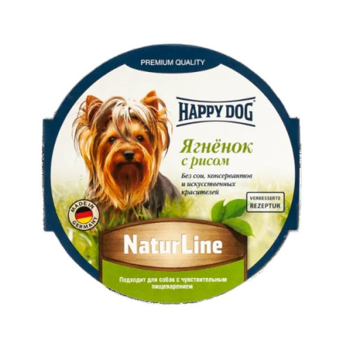 Влажный корм для собак Happy Dog Schale NaturLine LammReis, паштет с ягненком и рисом 85 г