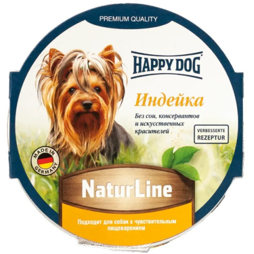 Влажный корм для собак Happy Dog Schale NaturLine Truthahn, паштет с индейкой 85 г