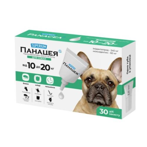 Капли противопаразитарные Superium Панацея для собак 10-20 кг, (1 п. в уп.)