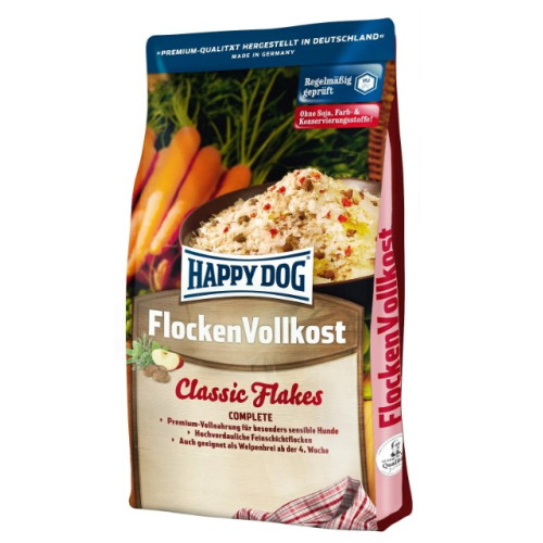 Сухой корм для щенков и взрослых собак в виде хлопьев Happy Dog Flocken Vollkost 1 (кг)
