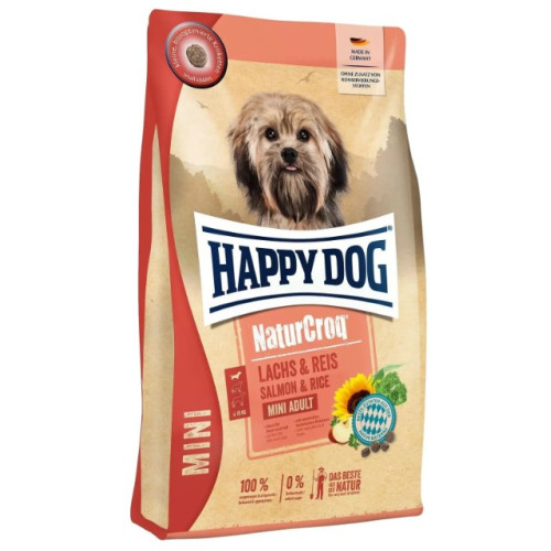 Сухой корм для собак мини пород Happy Dog Naturcroq Mini Lachs & Reis с лососем и рисом 4 кг