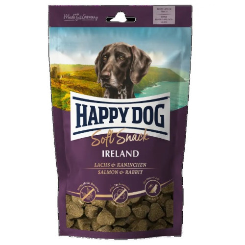 Лакомство для собак средних и крупных пород Happy Dog SoftSnack Ireland с лососем и кроликом 100 г