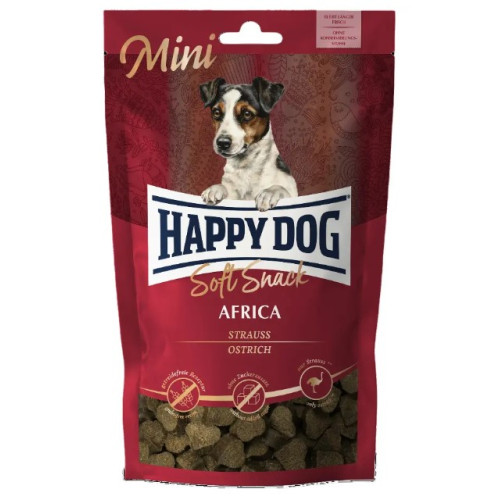 Ласощі для собак дрібних порід Happy Dog SoftSnack Mini Africa зі страусом та картоплею 100 г