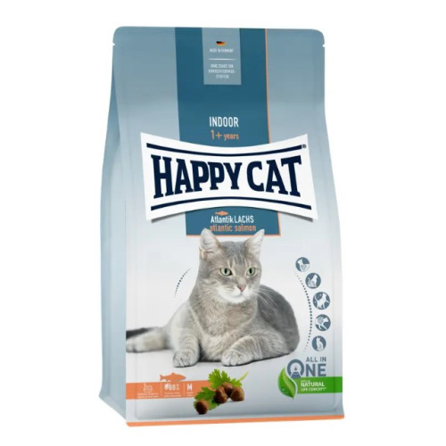 Сухой корм для взрослых кошек живущих в помещении Happy Cat Indoor Atlantik Lachs с атлантическим лососем 4 кг