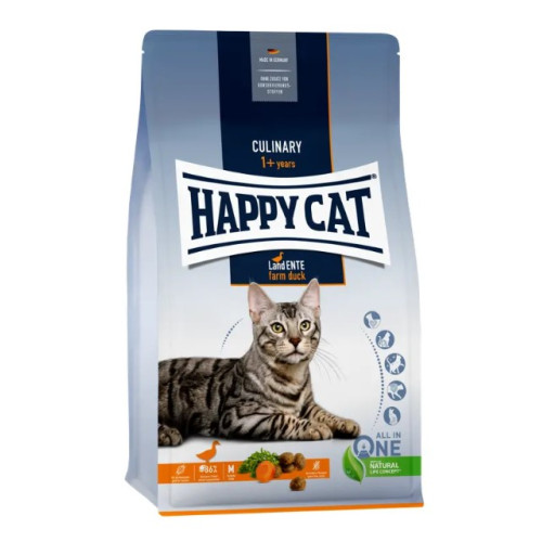 Сухой корм для взрослых кошек с чувствительным пищеварением Happy Cat Culinary Land Ente со вкусом утки 4 кг