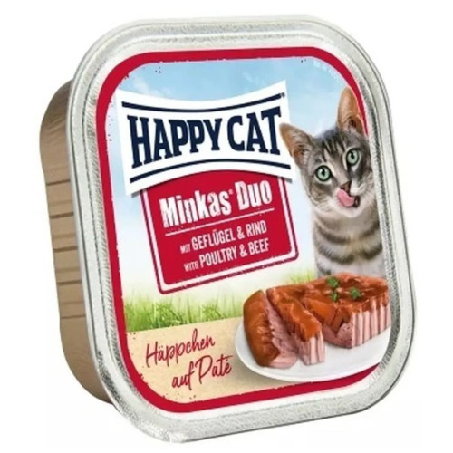 Вологий корм для кішок Happy Cat Duo Geflugel&Rind, паштет у соусі з птицею та яловичиною 100 г