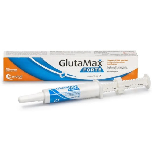 Диетическая добавка Candioli GlutaMax Forte для поддержки печени при хронической печеночной недостаточности у котов, 15 мл