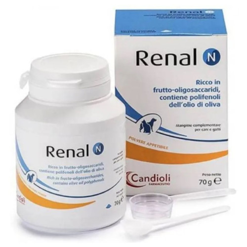 Порошок Candioli Renal N при заболевании почек и нормализация пищеварения у собак и кошек, 70 г