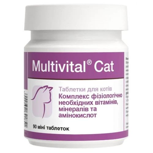 Вітамінно-мінеральна добавка Dolfos Multivital Cat, 90 міні пігулок