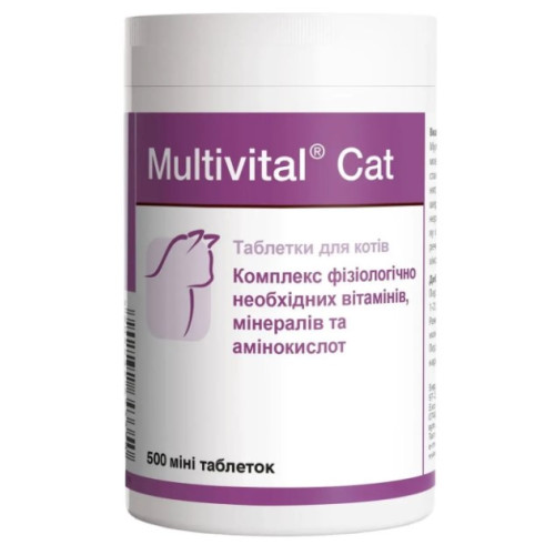 Вітамінно-мінеральна добавка Dolfos Multivital Cat, 500 міні таблеток