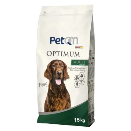 Cухий корм для собак PetQM Dog Optimum Adult rich in Fresh Poultry, зі свіжим птахом, 15 кг