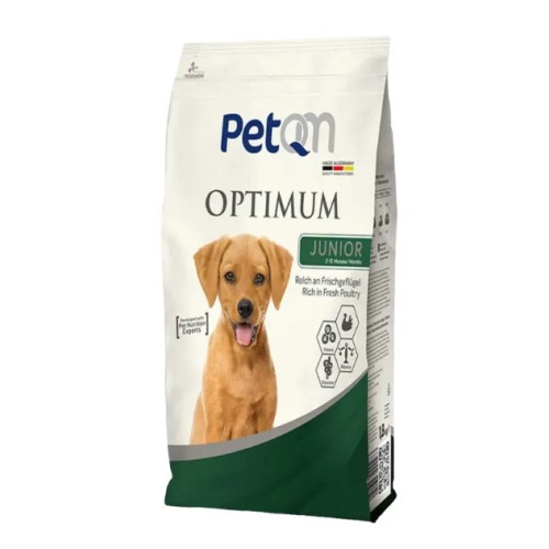 Cухий корм для щенят PetQM Dogs Optimum Junior with Fresh Poultry, зі свіжим птахом, 15 кг