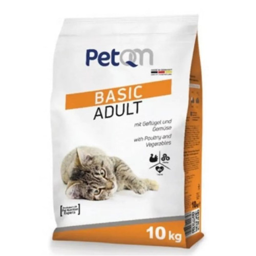 Сухой корм для кошек PetQM Cat Basic Adult with Poultry&Vegetables, с птицей и овощами, 10 кг