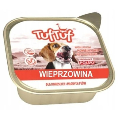 Влажный корм для взрослых собак Tuf Tuf паштет из свинины, 300 г 